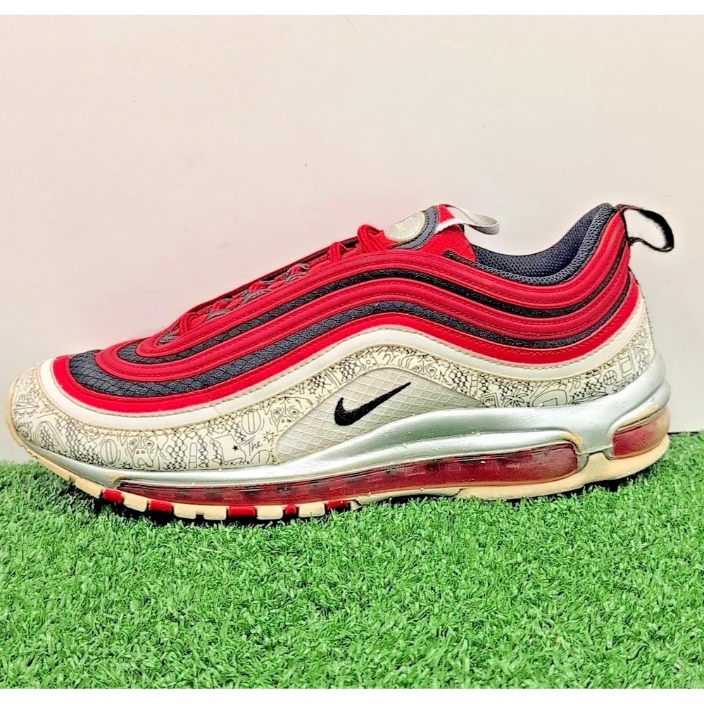 Nike Air Max 97 Jayson Tatum Men's 9.5 Medium White Red Silver‎ Black CJ9780-600